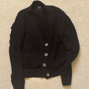 GAP Black Button-Up Cardigan
